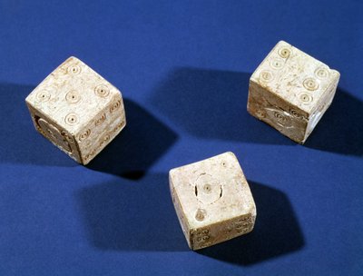 Tres dados, de la acrópolis en Osteria de Etruscan